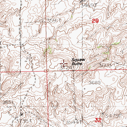 Topographic Map of Brindle Calf Woman Butte, MT