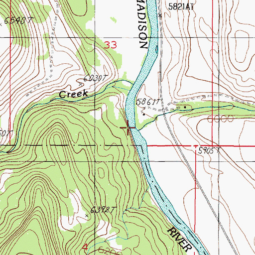 Topographic Map of Sun Creek, MT