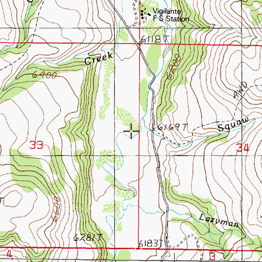Topographic Map of Lott Creek, MT