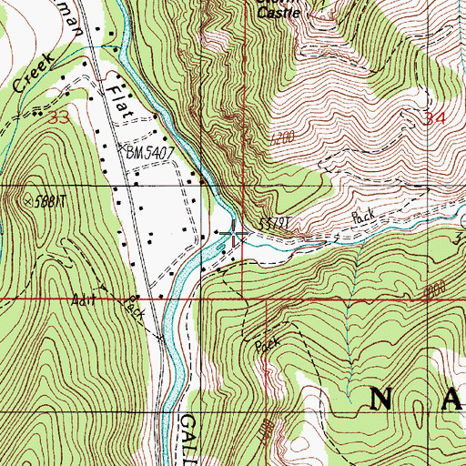 Topographic Map of Storm Castle Creek, MT