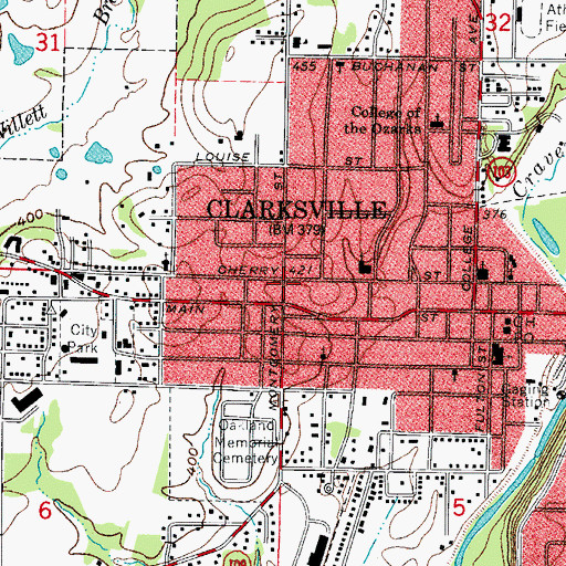 Topographic Map of Hurie School (historical), AR