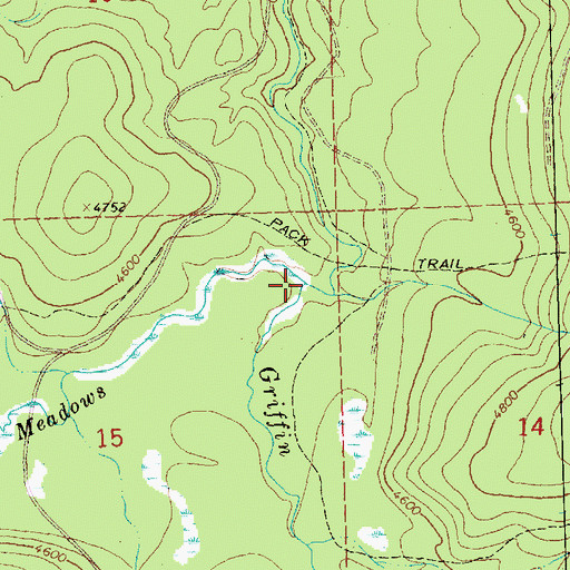 Topographic Map of Squaw Meadows Creek, MT