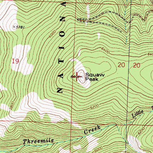 Topographic Map of Whe-lha-kleh-tseen Mountain, MT