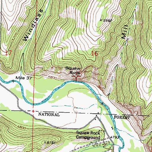 Topographic Map of Wright Rock, MT