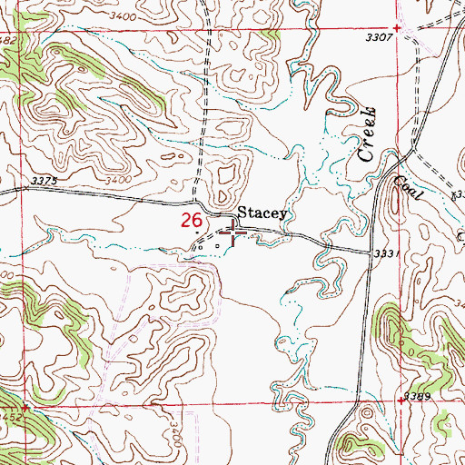 Topographic Map of Stacey, MT