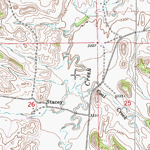 Topographic Map of Stacey Creek, MT