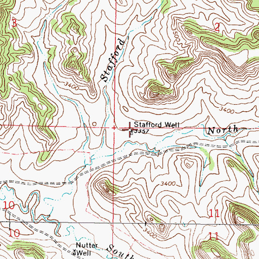 Topographic Map of Stafford Well, MT