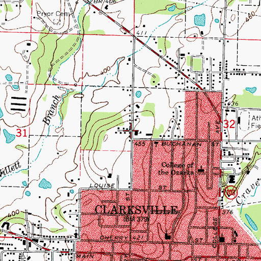 Topographic Map of Michie School, AR