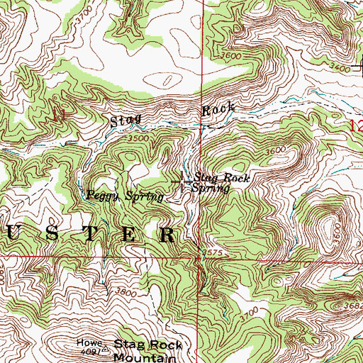 Topographic Map of Stag Rock Spring, MT