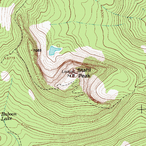 Topographic Map of Stahl Peak, MT
