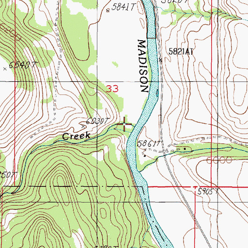 Topographic Map of Standard Creek, MT