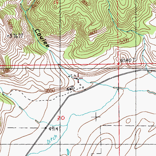 Topographic Map of Stanley Coulee, MT