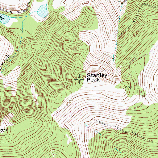 Topographic Map of Stanley Peak, MT