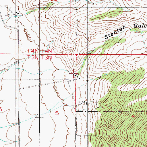 Topographic Map of Stanton Gulch, MT