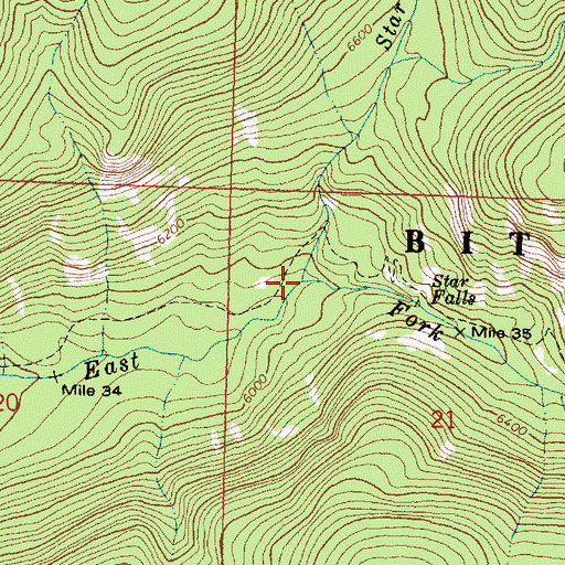 Topographic Map of Star Creek, MT