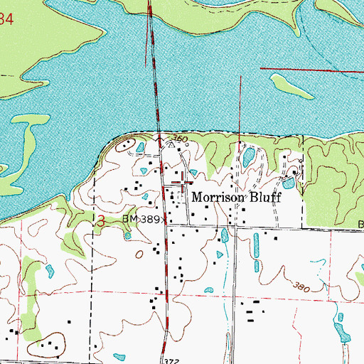 Topographic Map of Morrison Bluff, AR