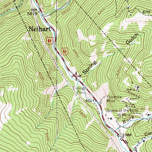 Topographic Map of Star Mine, MT