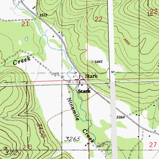 Topographic Map of Stark, MT
