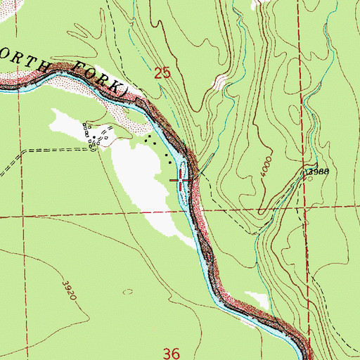 Topographic Map of Starvation Creek, MT