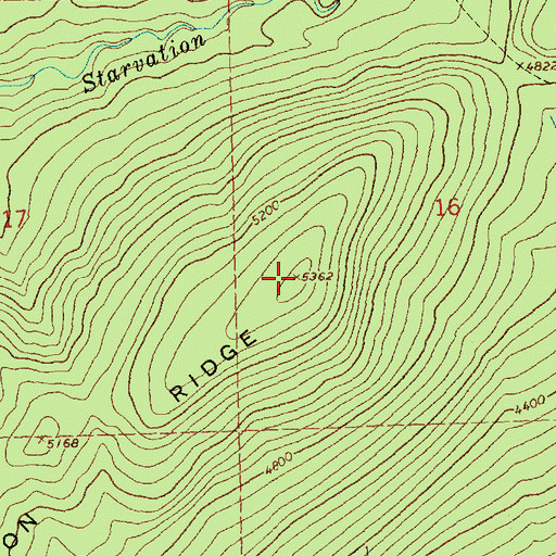 Topographic Map of Starvation Ridge, MT