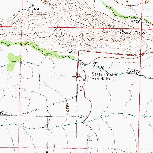 Topographic Map of State Prison Ranch Number 1, MT
