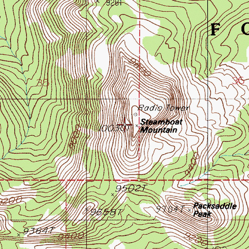 Topographic Map of Steamboat Mountain, MT
