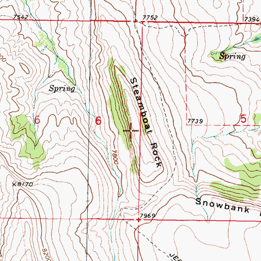 Topographic Map of Steamboat Rock, MT