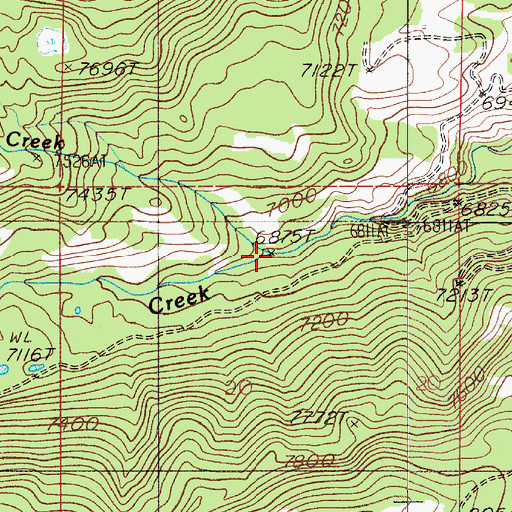Topographic Map of Steele Creek, MT