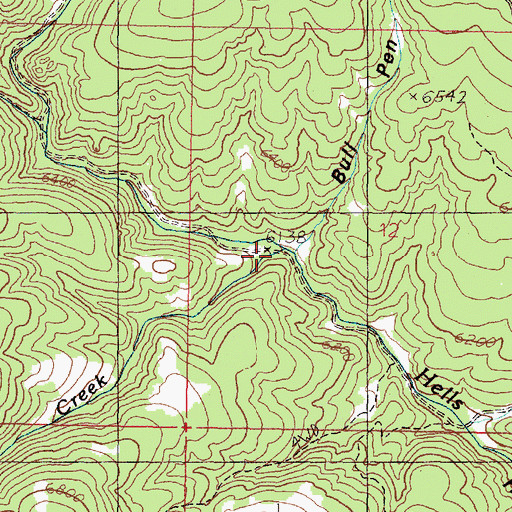 Topographic Map of Steels Pass Creek, MT