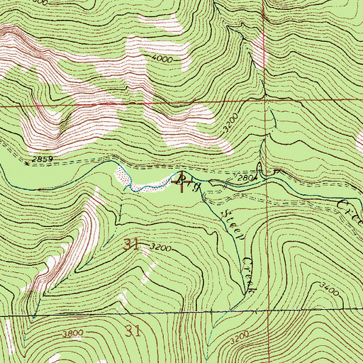 Topographic Map of Steep Creek, MT