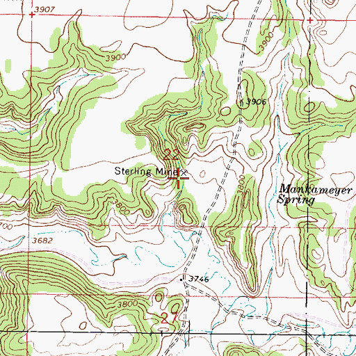 Topographic Map of Sterling Mine, MT
