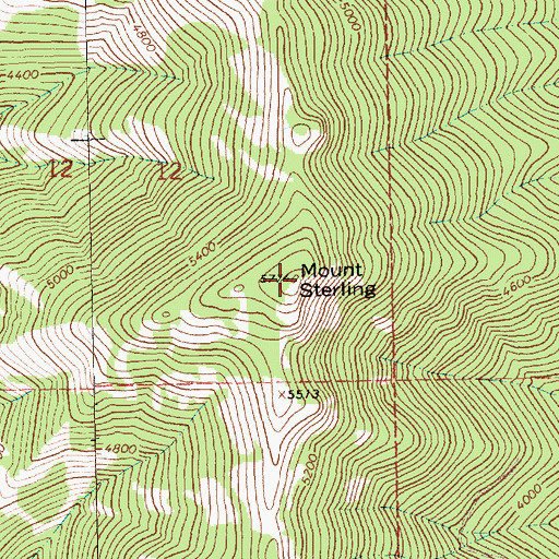 Topographic Map of Mount Sterling, MT