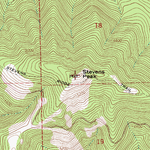 Topographic Map of Stevens Peak, MT