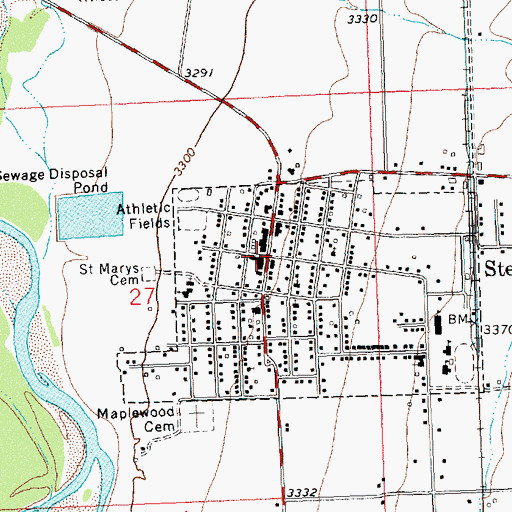 Topographic Map of Stevensville, MT