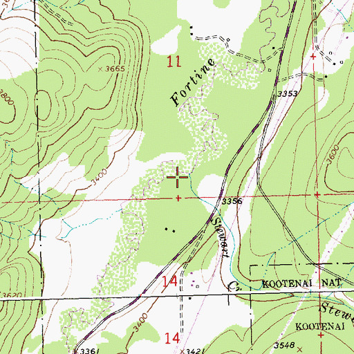 Topographic Map of Stewart Creek, MT