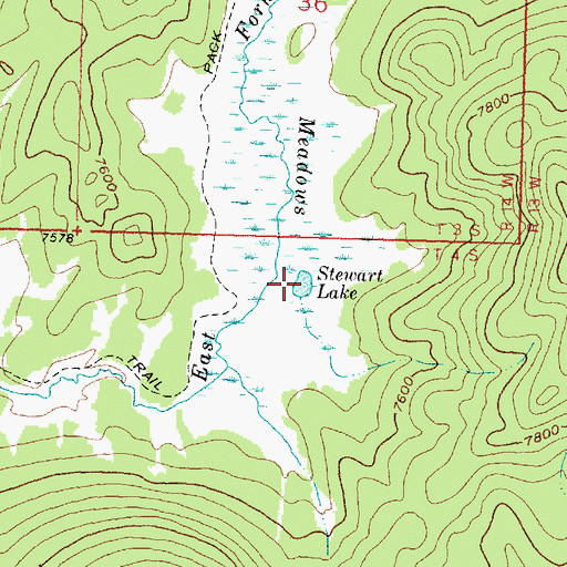 Topographic Map of Stewart Lake, MT