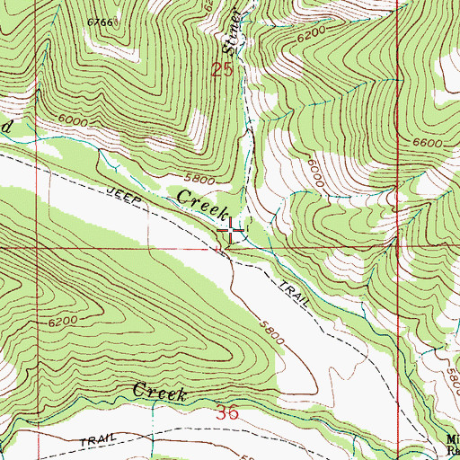 Topographic Map of Stiner Creek, MT