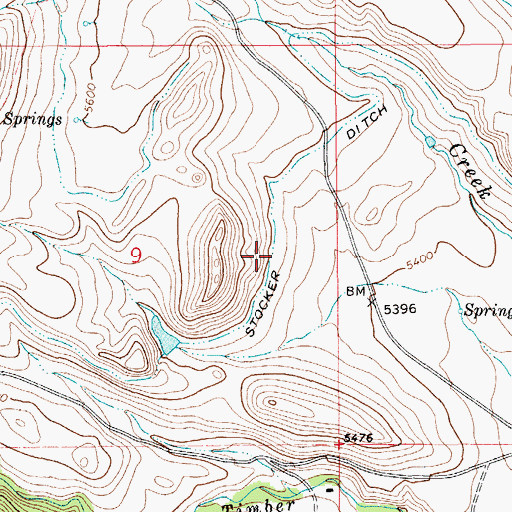 Topographic Map of Stocker Ditch, MT