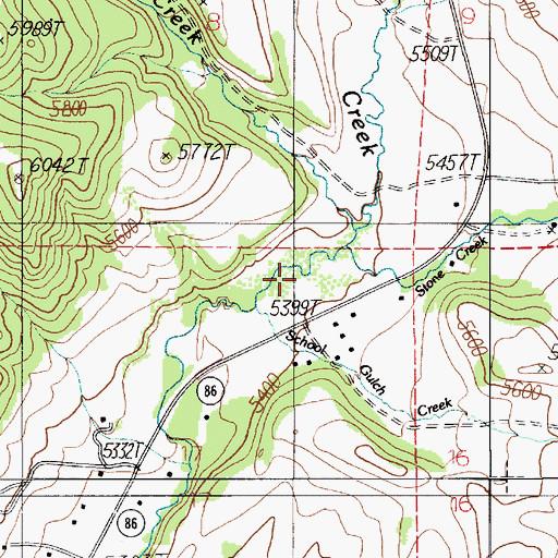 Topographic Map of Stone Creek, MT