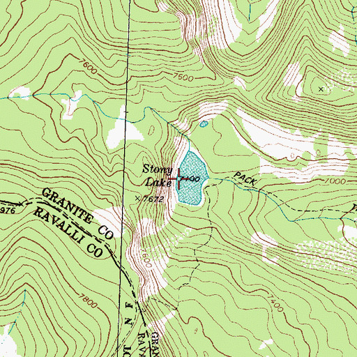 Topographic Map of Stony Lake, MT