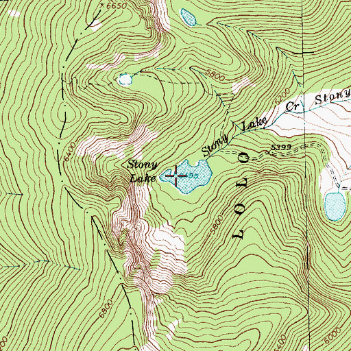 Topographic Map of Stony Lake, MT
