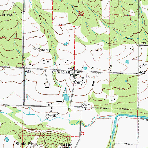 Topographic Map of Saint Scholastica School, AR
