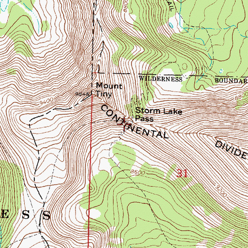 Topographic Map of Storm Lake Pass, MT