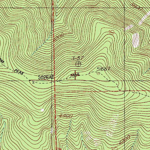 Topographic Map of Storm Peak Trail, MT