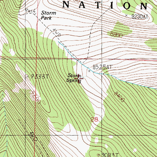 Topographic Map of Storm Spring, MT