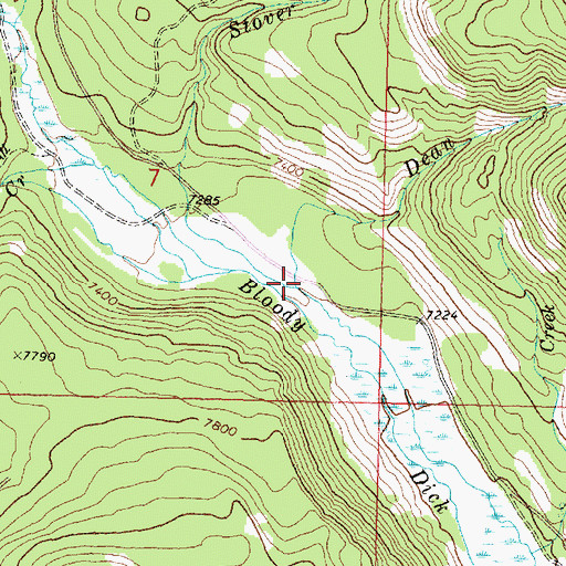 Topographic Map of Stover Creek, MT