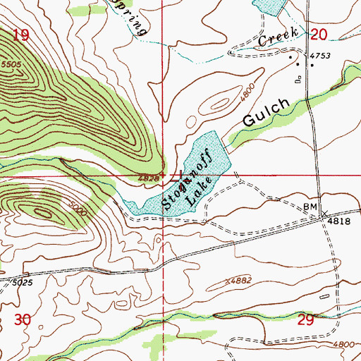 Topographic Map of Stoyanoff Lake, MT