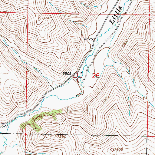 Topographic Map of Straight Creek, MT