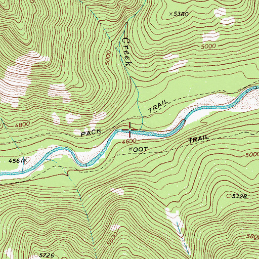 Topographic Map of Straight Creek, MT