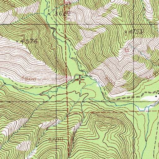 Topographic Map of Straight Creek, MT